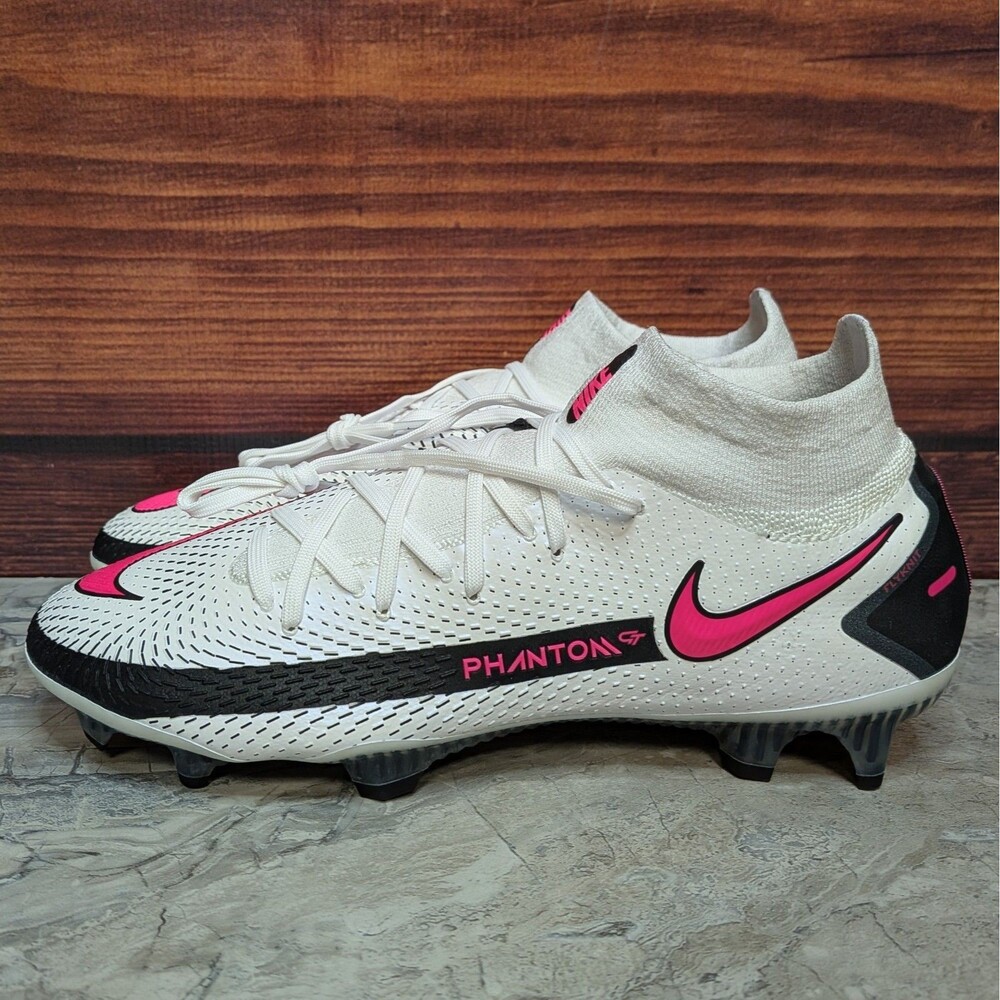 Nike Phantom GT Elite DF FG Men's 8.5 White Pink Blast Soccer Cleats CW6589-160 - Picture 2 of 11